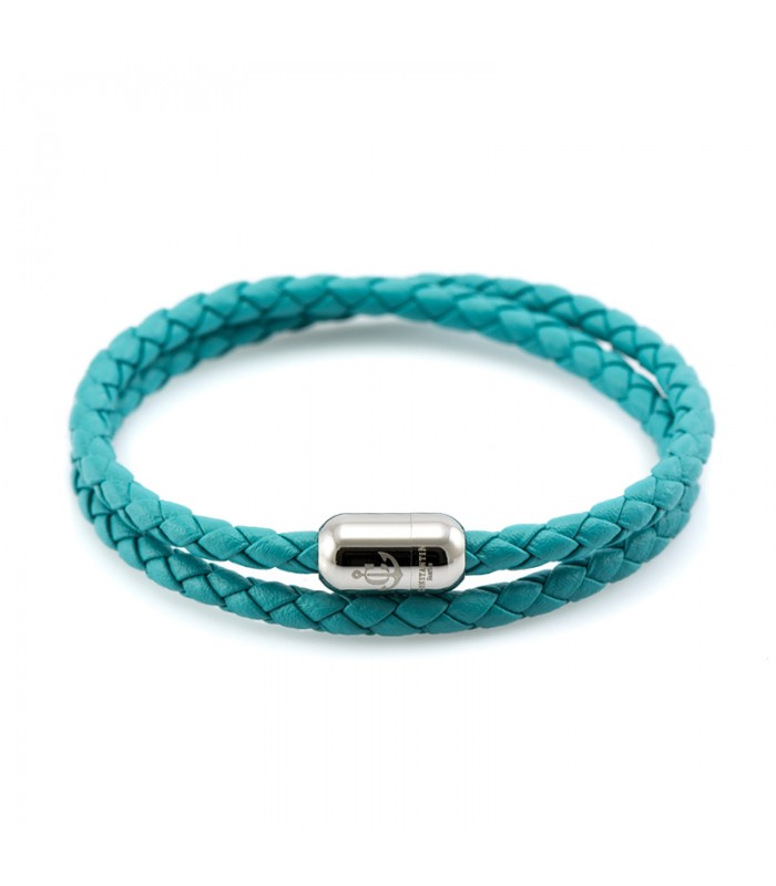 Constantin Maritime Leather Bracelet, Turquoise